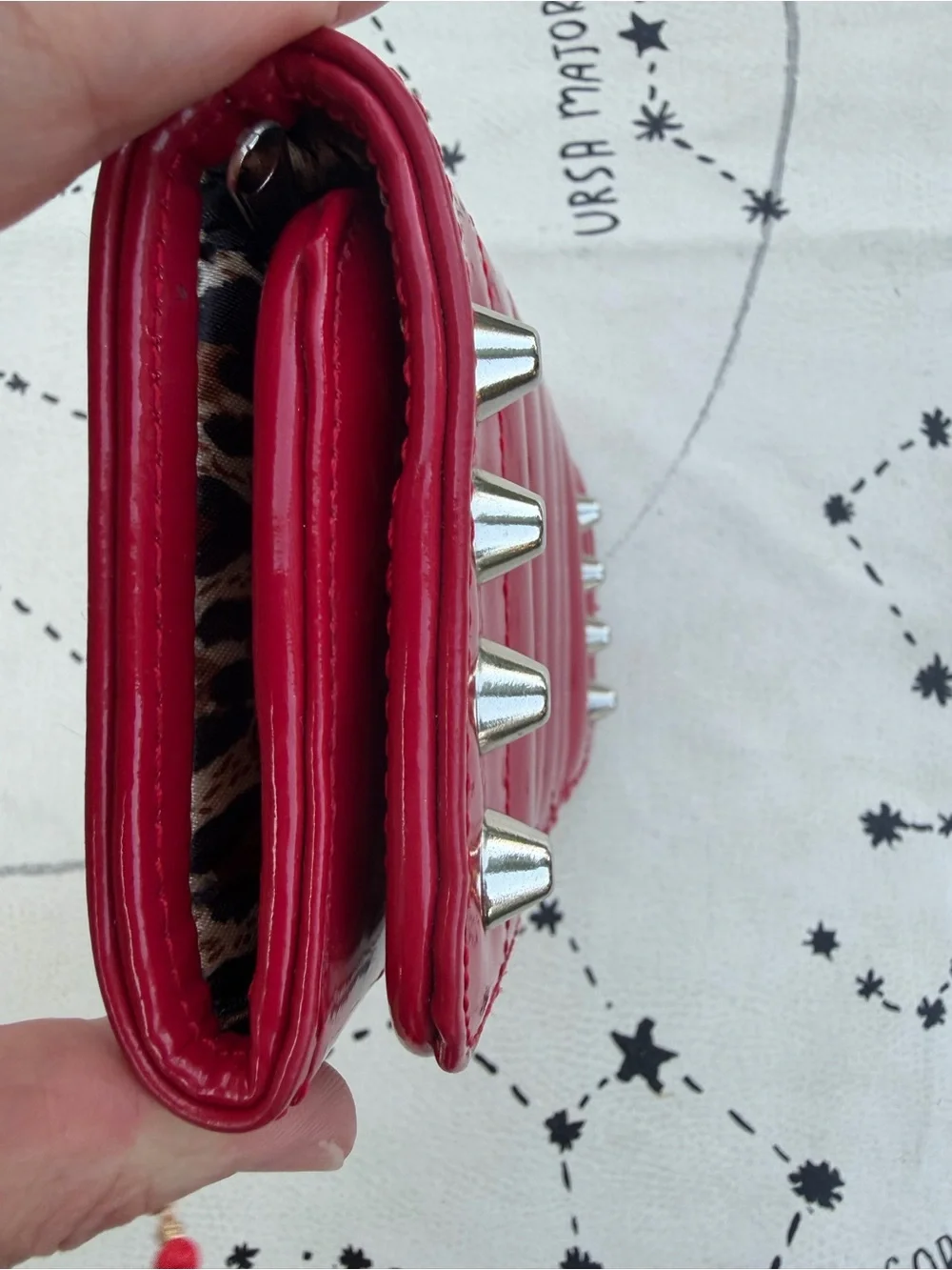 Lux De Ville red patent wallet